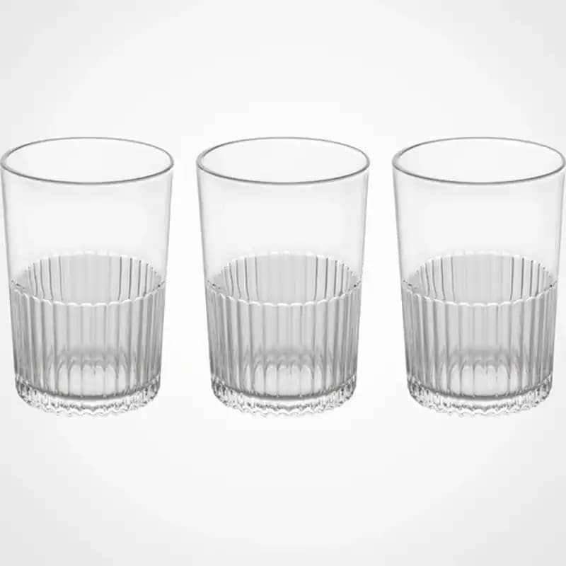 لیوان شیشه ای شیاردار 350 سی سی لیمون کد 221700 — تصویر ۲