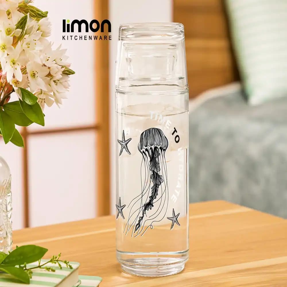 بطری و لیوان 800 میلی چاپدار شب لیمون کد 235800 — تصویر ۲