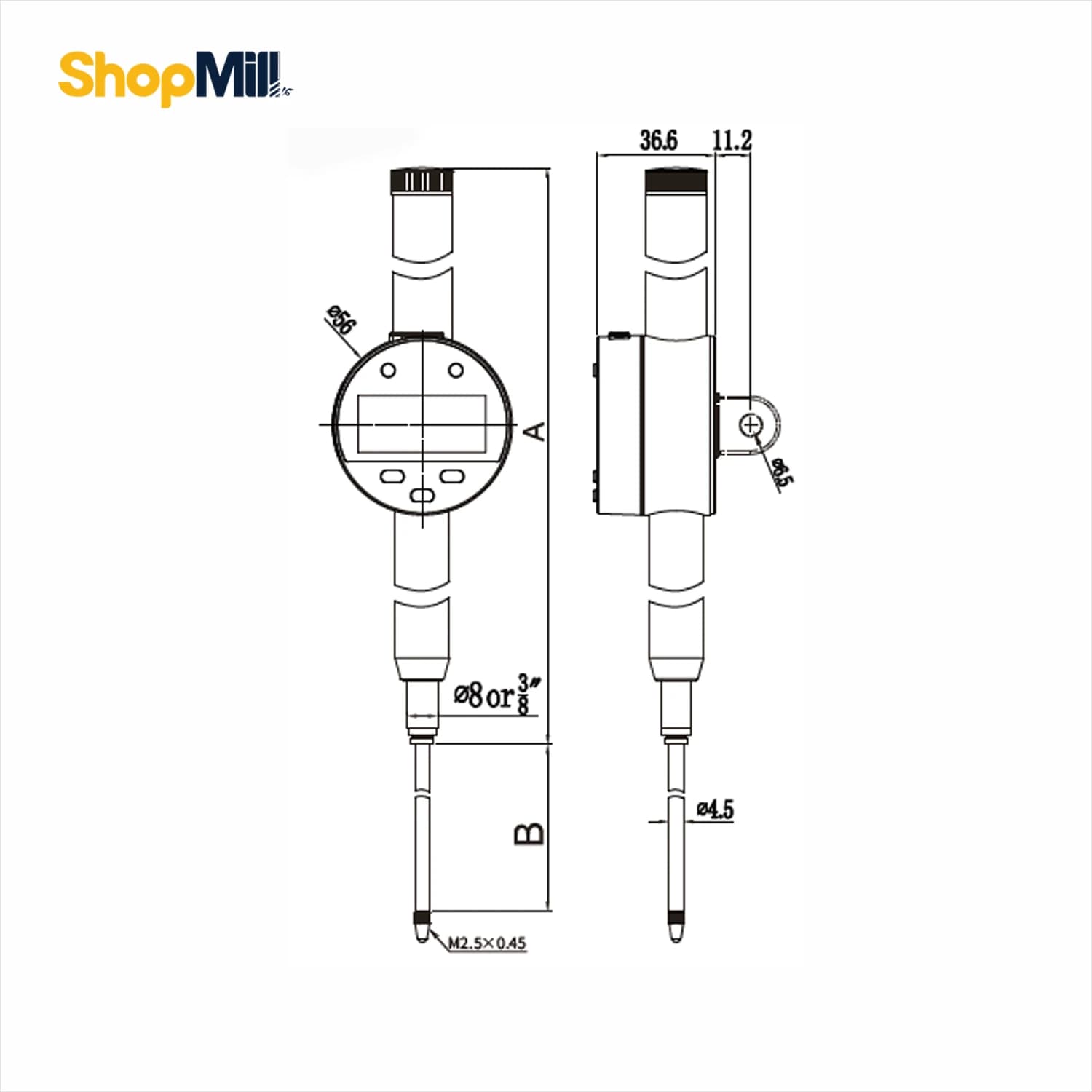 ساعت اندیکاتور دیجیتال 12/7 میلی متر IP65 داسکوا (Dasqua) مدل 0005-5820 — تصویر ۳