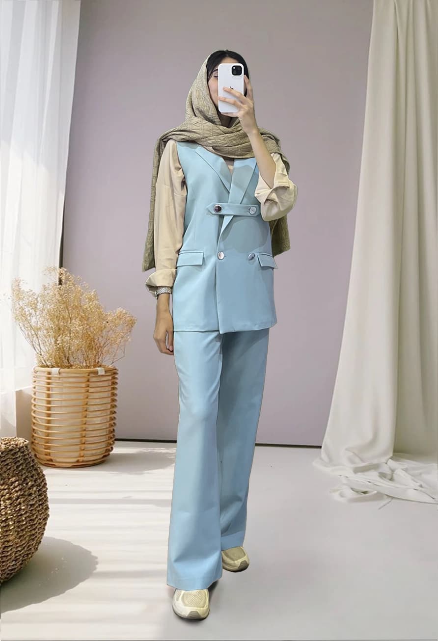 ژیله و شلوار زنانه (سایز 36 تا 38) کد 025794 — تصویر ۳