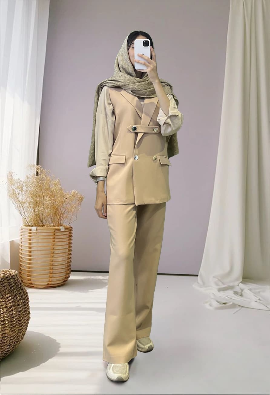 ژیله و شلوار زنانه (سایز 36 تا 38) کد 025794 — تصویر ۲