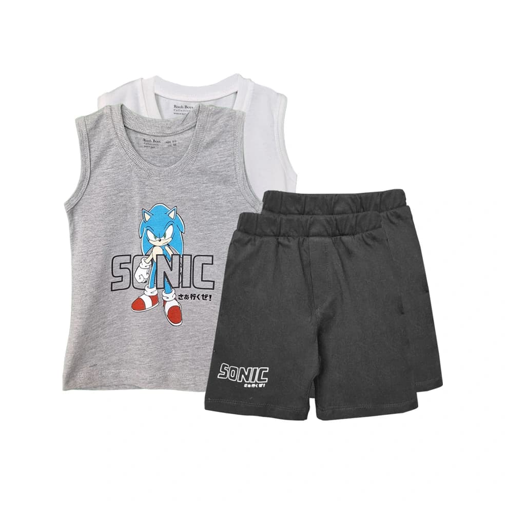تاپ و شلوارک طرح Sonic پسرانه (2 تا 9 سال) کد 629726