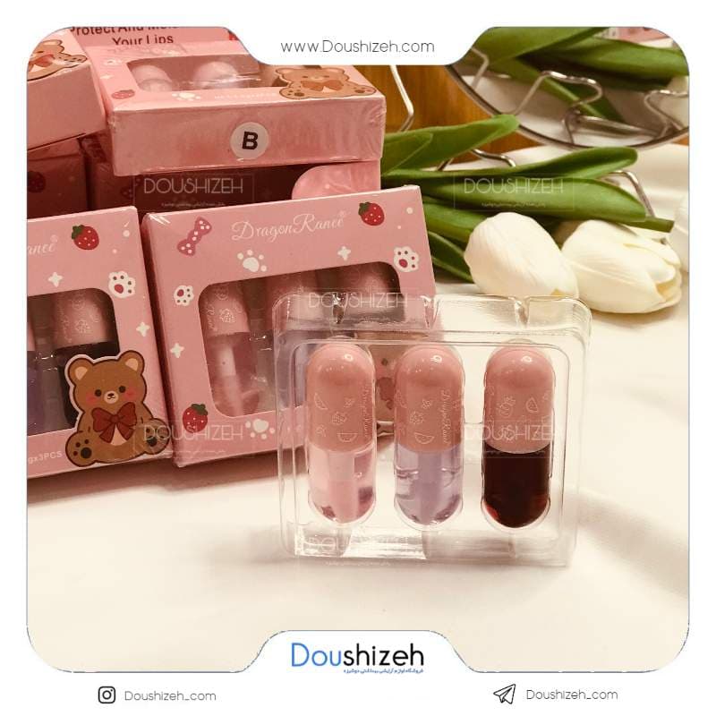 پک برق لب شاین 3 عددی DR58 خرسی DRAGON — تصویر ۵