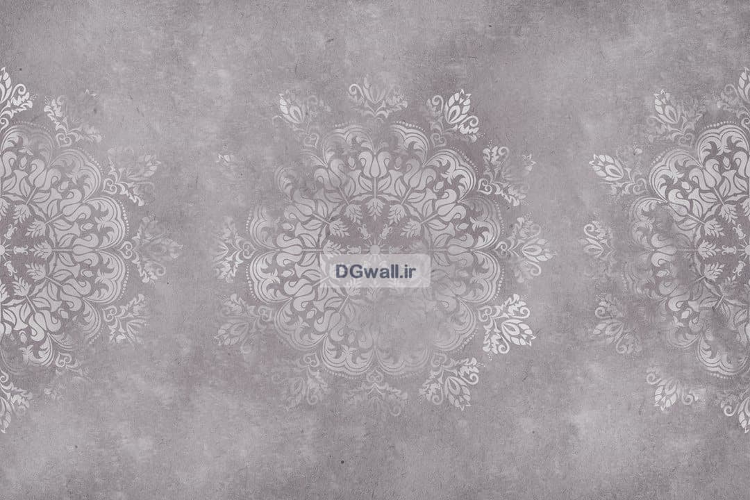 پوستر کاغذ دیواری پتینه طرح اسلیمی طوسی PA0307 — تصویر ۲