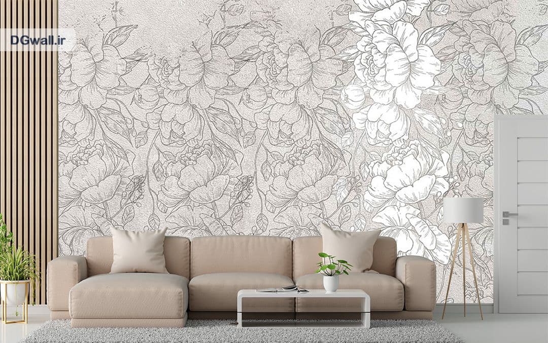پوستر دیواری پتینه طرح گلدار PA0226
