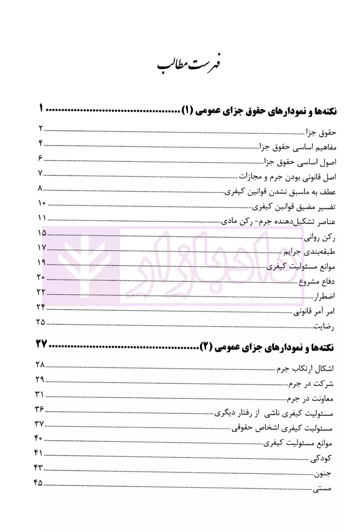 نکته ها و نمودار های حقوق جزای عمومی 1،2،3 | افضلیان — تصویر ۲