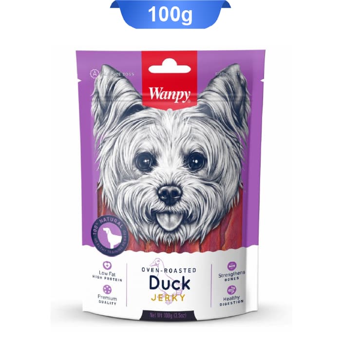 تشویقی سگ ونپی مدل جرکی طعم اردک وزن 100 گرم Wanpy Duck Jerky