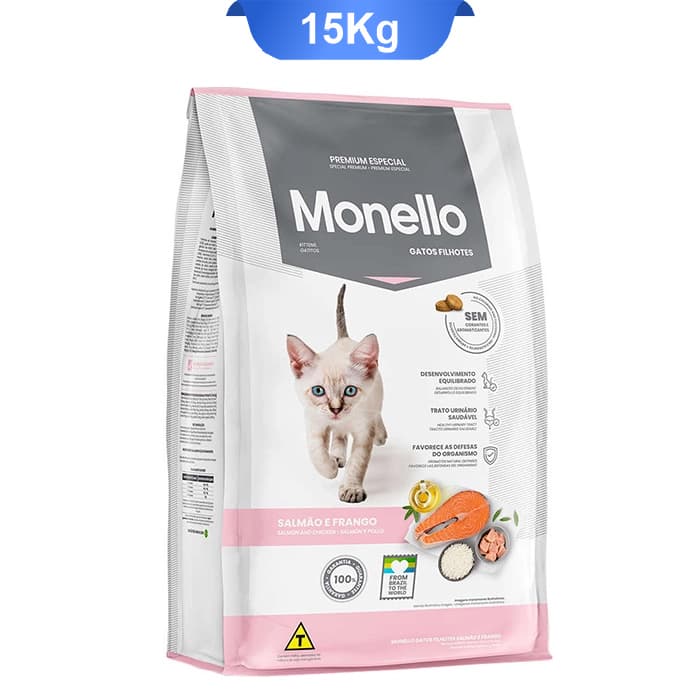 غذای خشک بچه گربه طعم مرغ و ماهی سالمون مدل کیتن مونلو وزن 15 کیلوگرم Monello Kitten