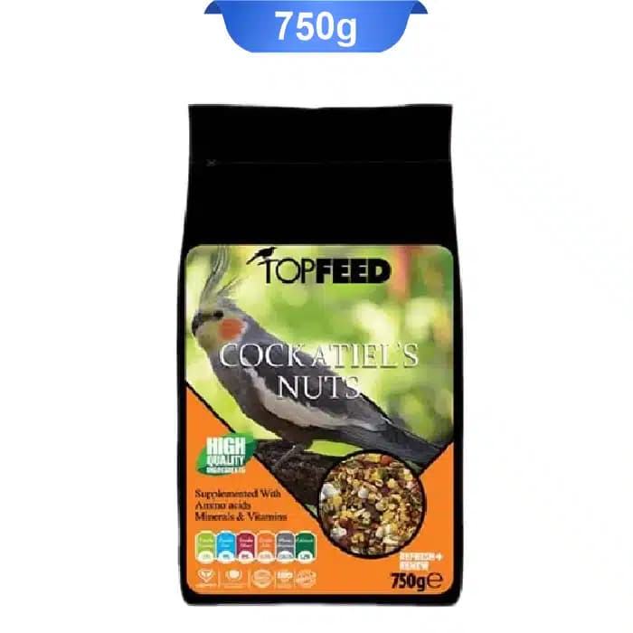 خوراک آجیلی عروس هلندی تاپ فید وزن 750 گرم TopFeed Cockatiel’s Nuts