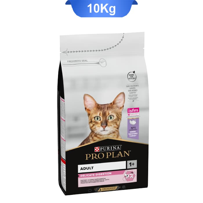غذا خشک گربه بالغ پروپلن دلیکیت دایجستشن طعم بوقلمون وزن 10 کیلوگرم ProPlan Delicate Digestion