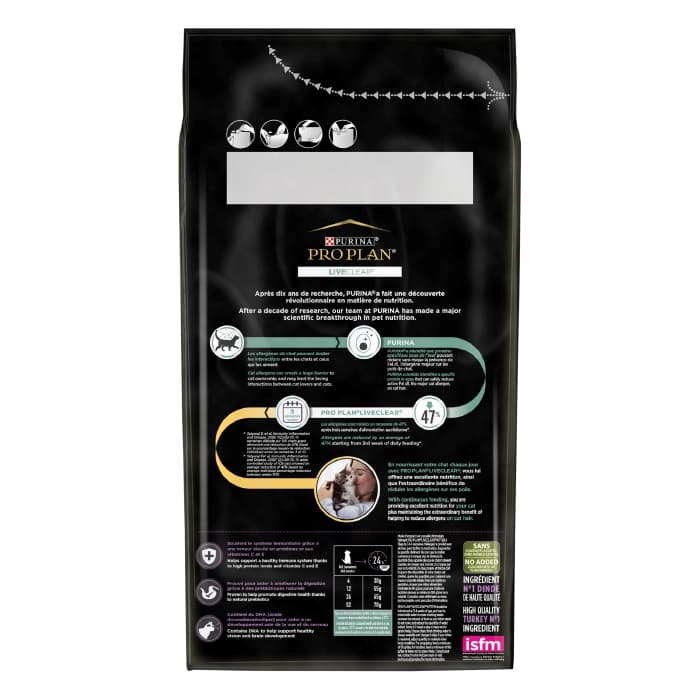 غذای خشک بچه گربه پروپلن مدل کیتن آلرژی طعم بوقلمون LiveClear وزن 1.4 کیلوگرم ProPlan Kitten — تصویر ۴
