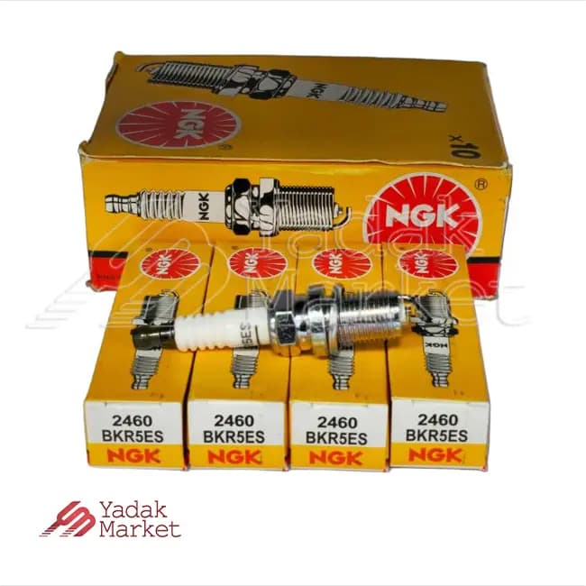 شمع موتور انژکتوری پایه کوتاه گرم NGK کد BKR5ES 2460 لیبل همیار حامی بسته 4 عددی مناسب برای کوییک — تصویر ۲