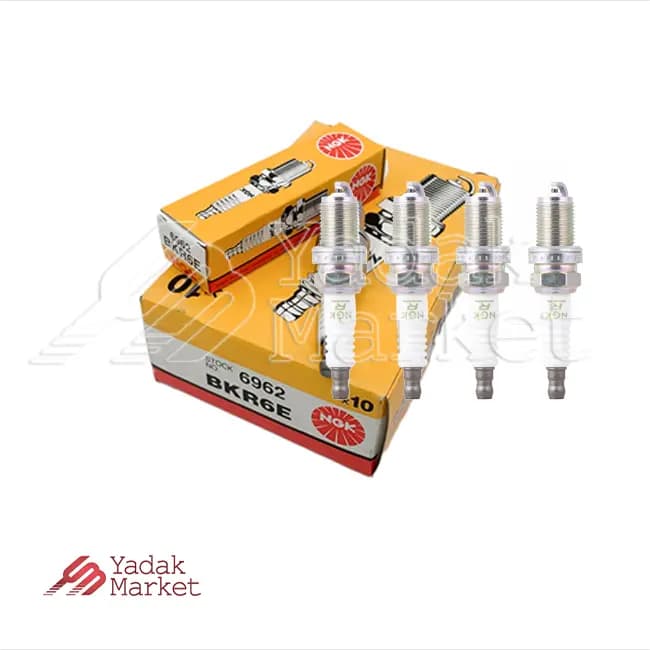 شمع موتور تک پلاتین انژکتوری NGK کد BKR6E 6962 لیبل همیار حامی بسته 4 عددی مناسب برای ام وی ام X22