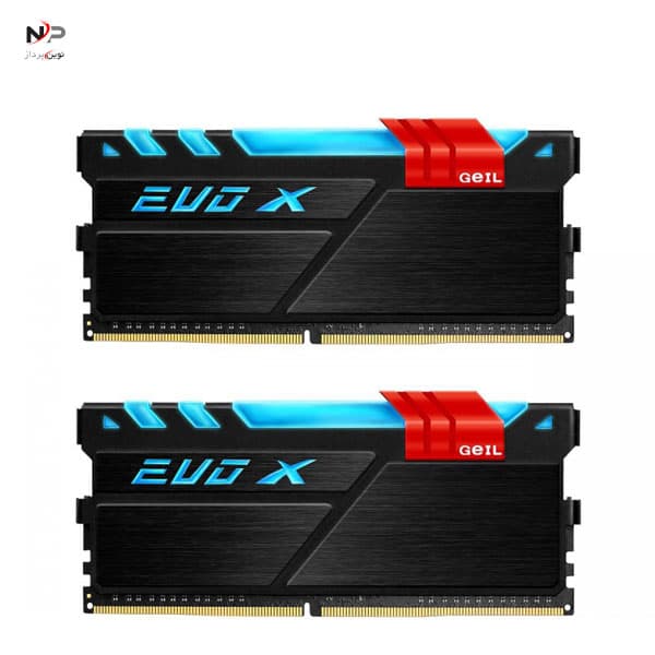 رم کامپیوتر Geil دو کاناله 16 گیگابایت با فرکانس 3200 مگاهرتز سری EVO X RGB