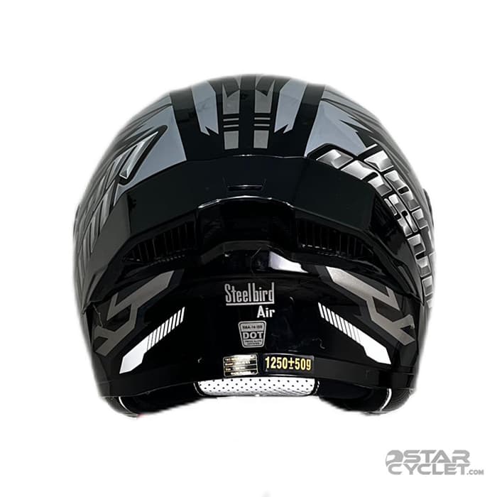 کلاه کاسکت بدون فک steelbird مدل black gray — تصویر ۳