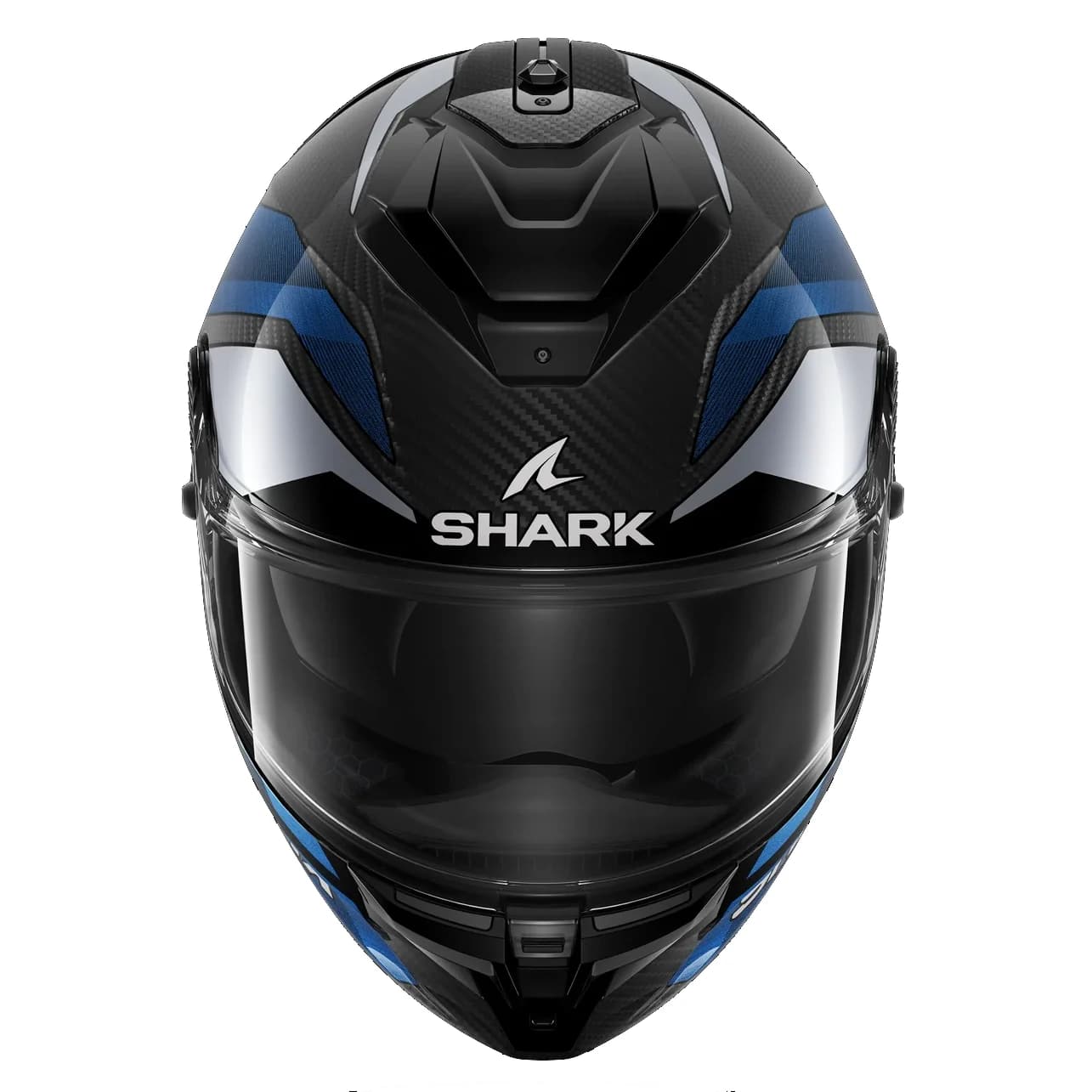 کلاه کاسکت فک ثابت شارک مدل SPARTAN GT PRO CARBON RITMO CARBON BLUE CHROME — تصویر ۲