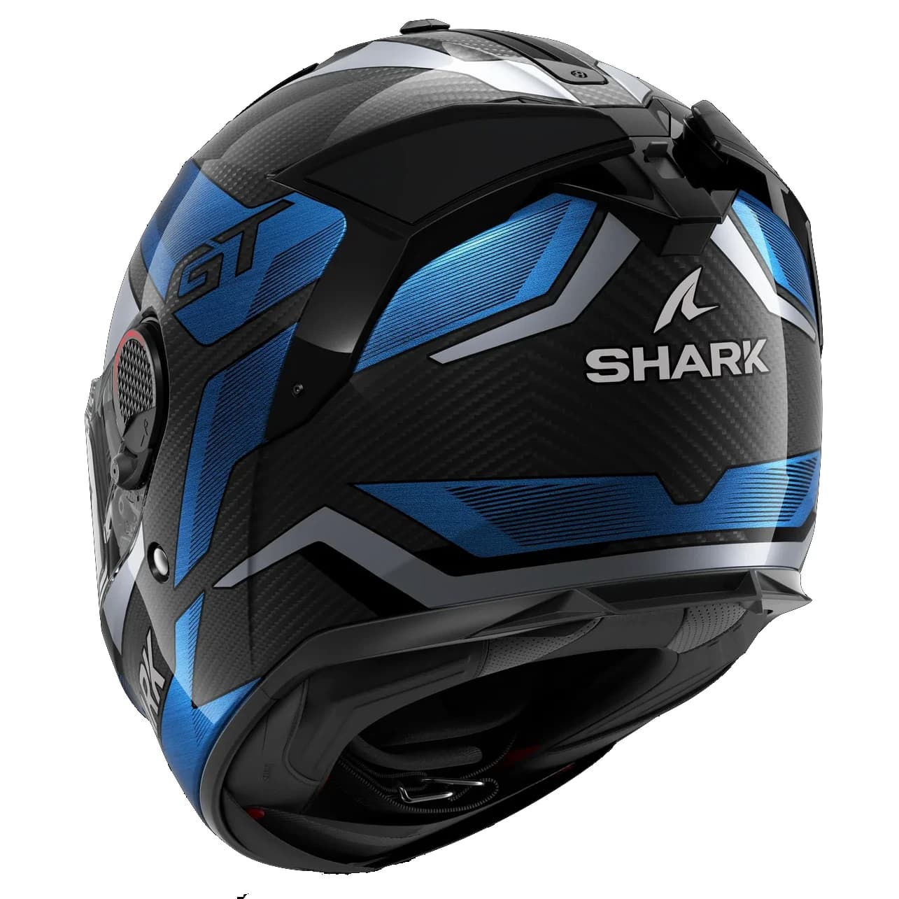 کلاه کاسکت فک ثابت شارک مدل SPARTAN GT PRO CARBON RITMO CARBON BLUE CHROME — تصویر ۳