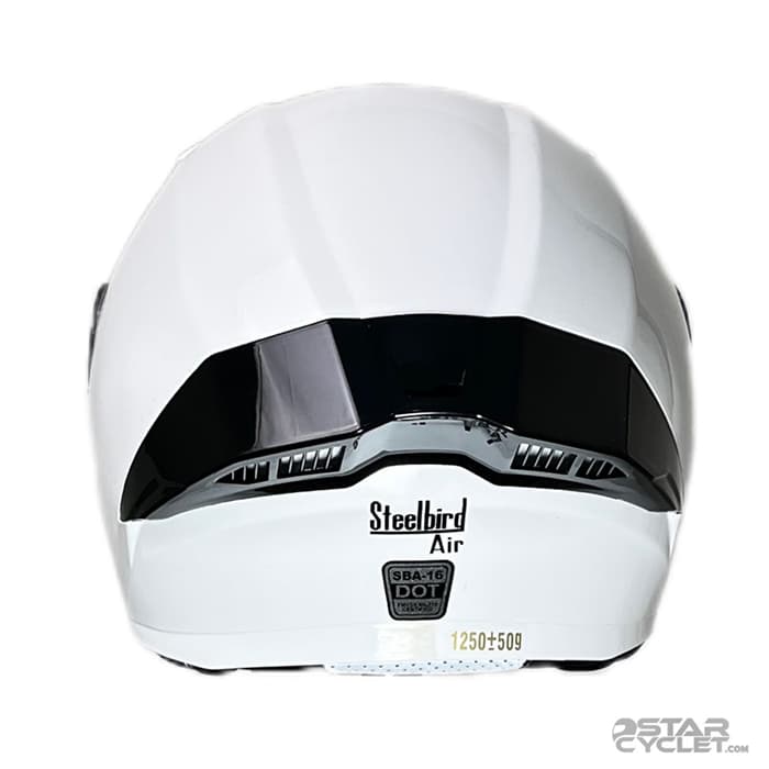 کلاه کاسکت بدون فک steelbird مدل glossy white — تصویر ۴