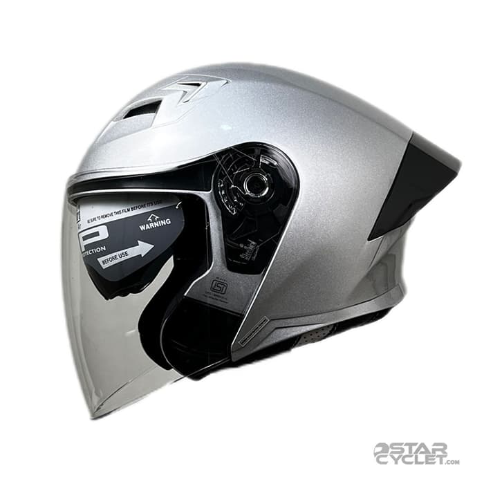 کلاه کاسکت بدون فک steelbird مدل glossy silver — تصویر ۲