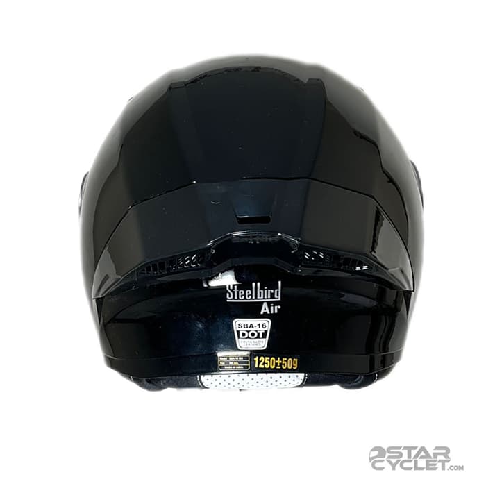 کلاه کاسکت بدون فک steelbird مدل glossy black — تصویر ۳