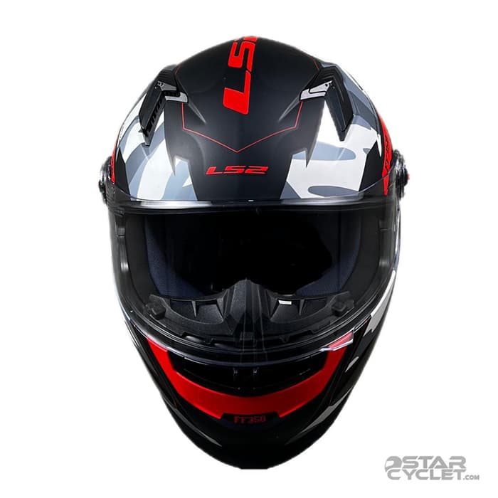 کلاه کاسکت فک ثابت ال اس 2 مدل FF358 MATT BLACK RED GRAY — تصویر ۳