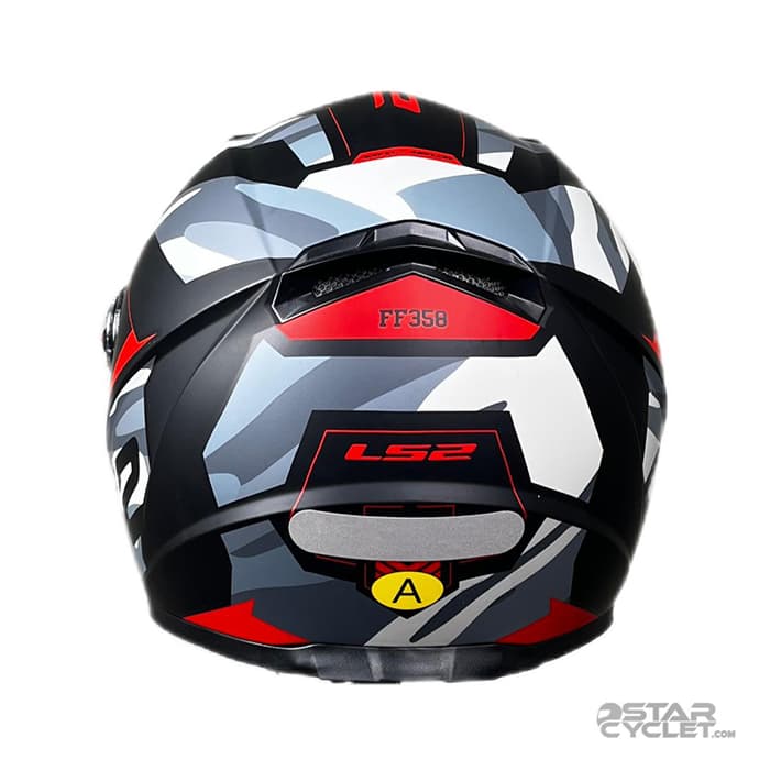 کلاه کاسکت فک ثابت ال اس 2 مدل FF358 MATT BLACK RED GRAY — تصویر ۴