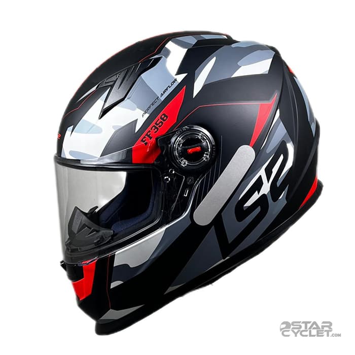 کلاه کاسکت فک ثابت ال اس 2 مدل FF358 MATT BLACK RED GRAY — تصویر ۲