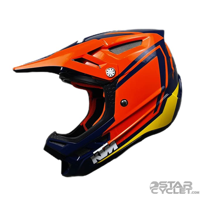 کلاه کاسکت کراسی KTM مدل BLUE ORANGE — تصویر ۲