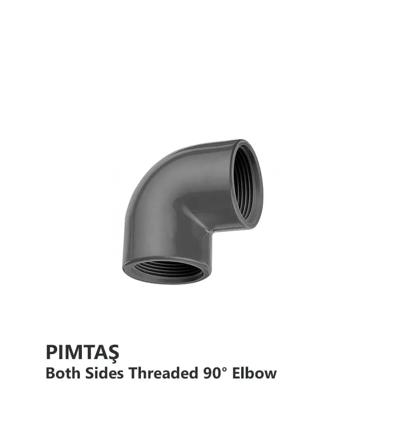 زانو 90 درجه دو سر دنده UPVC پیمتاش (PIMTAS)