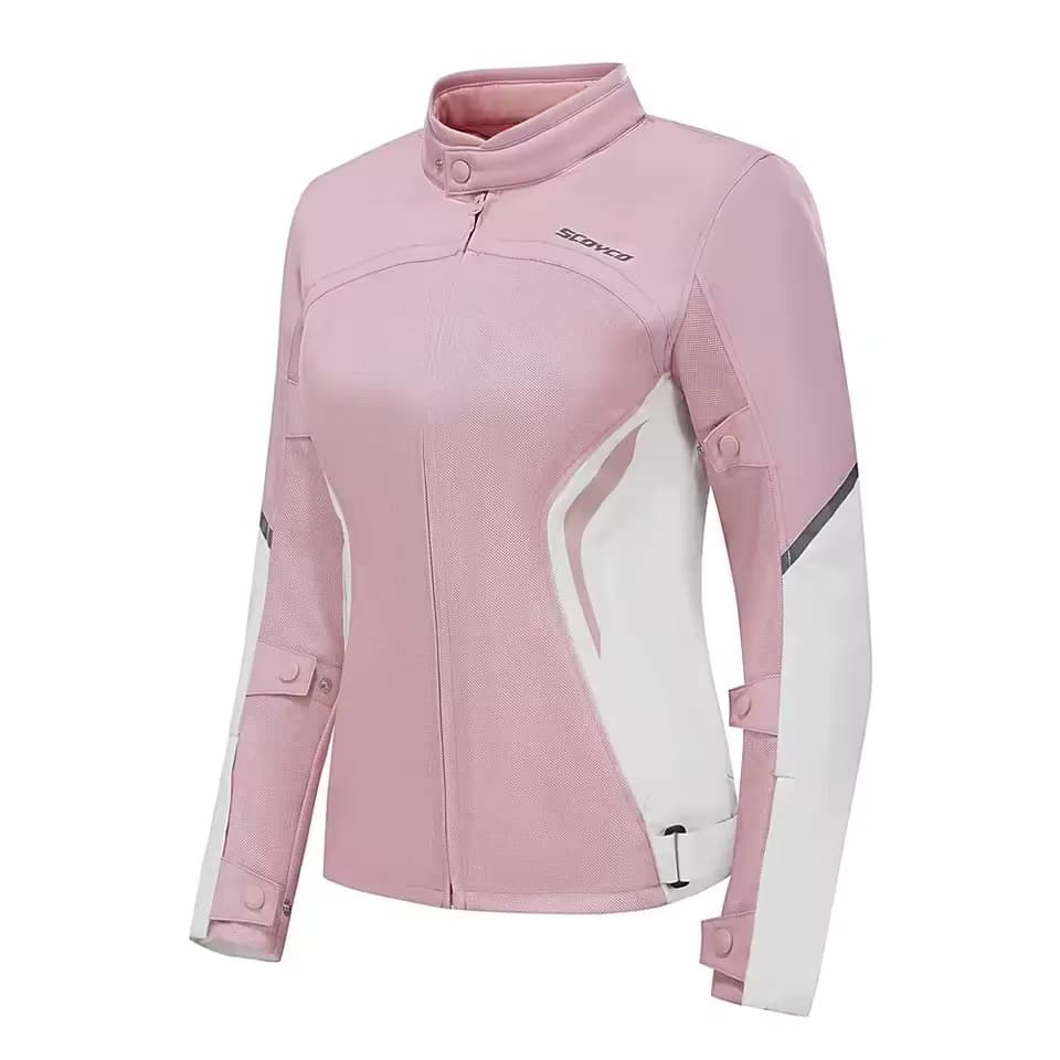 کاپشن موتورسواری زنانه اسکایکو مدل JK206W PINK WHITE