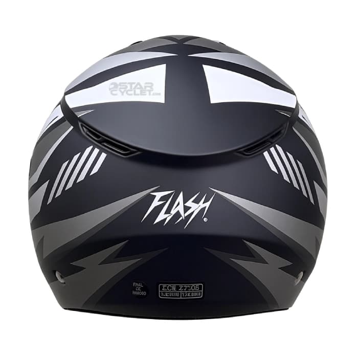 کلاه کاسکت بدون فک FLASH مدل 852 REVICE GRAY WHITE — تصویر ۴