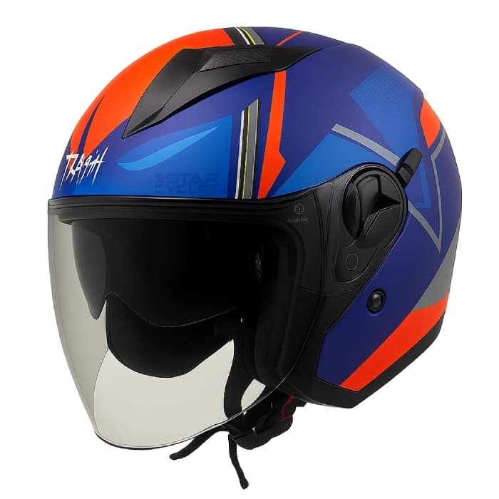کلاه کاسکت بدون فک FLASH مدل 868 MATT BLUE YELLOW RED