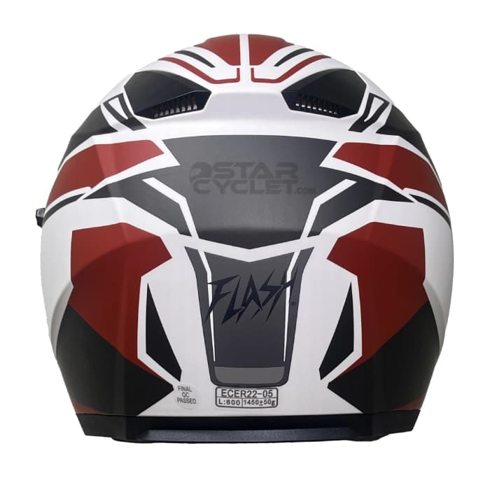 کلاه کاسکت بدون فک FLASH مدل 868 MATT BLACK RED WHITE — تصویر ۵