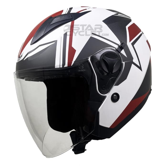 کلاه کاسکت بدون فک FLASH مدل 868 MATT BLACK RED WHITE
