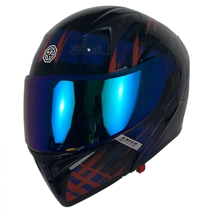 کلاه کاسکت فک متحرک ORZ مدل BLUE-RED