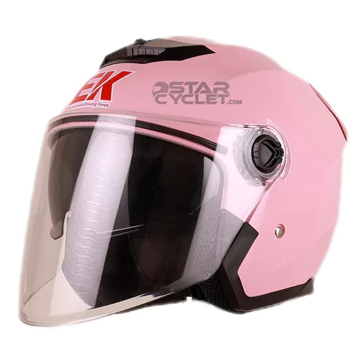 کلاه کاسکت بدون فک EK مدل 101 SHINY PINK