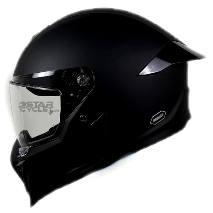 کلاه کاسکت فک ثابت سومان مدل H10 MATT BLACK — تصویر ۲