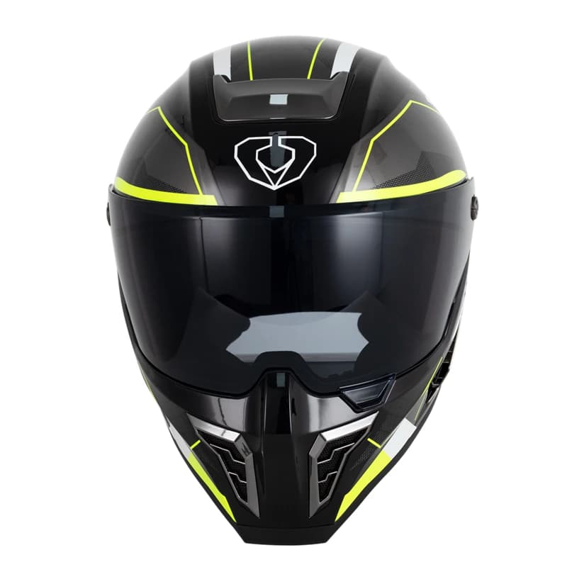 کلاه کاسکت فک ثابت سومان مدل H10 BLACK YELLOW — تصویر ۳