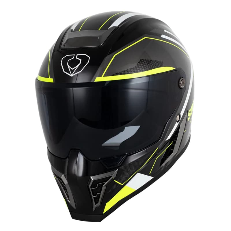 کلاه کاسکت فک ثابت سومان مدل H10 BLACK YELLOW