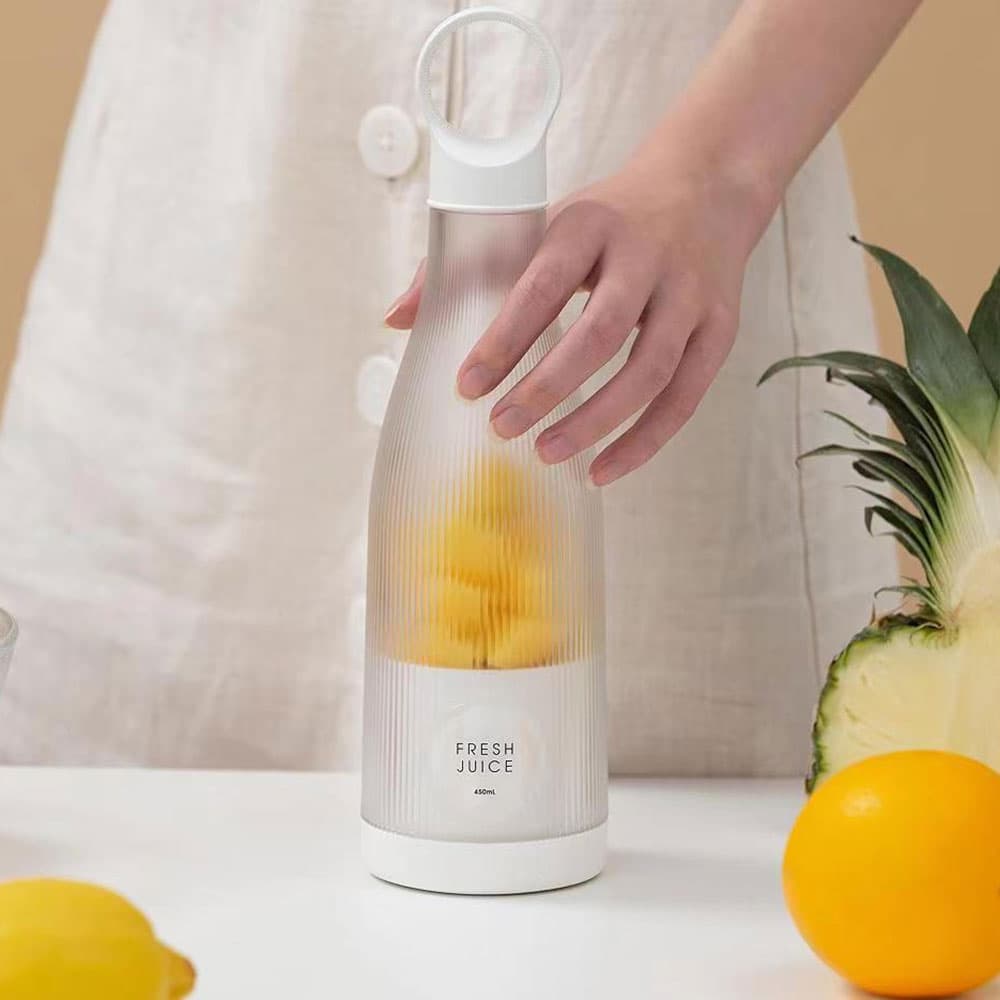 بطری مخلوط کن قابل حمل Fresh Juice Bottle Blender 450ML V4 (جعبه باز) — تصویر ۶