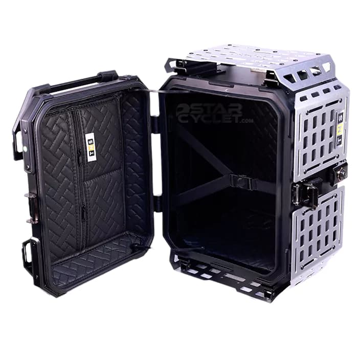 باکس 45 لیتری TNS کد7 مدل براکتدار BLACK silver — تصویر ۳