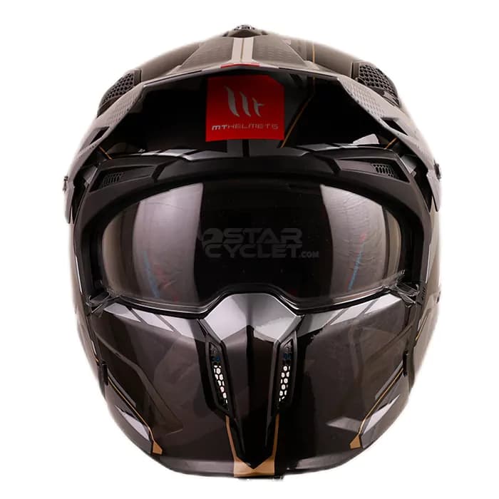 کلاه کاسکت فک جدا MT مدل STREET FIGHTER BLACK GRAY — تصویر ۶
