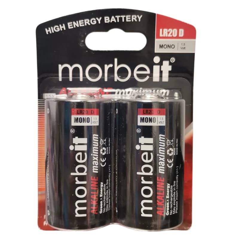 باتری دوتایی بزرگ Morbeit Alkaline Maximum 1.5V D