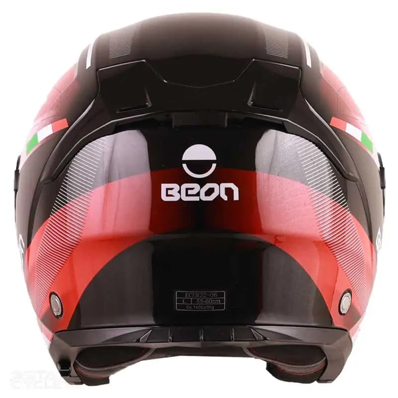 کلاه کاسکت بدون فک BEON مدل B-203 – BLACK RED — تصویر ۴