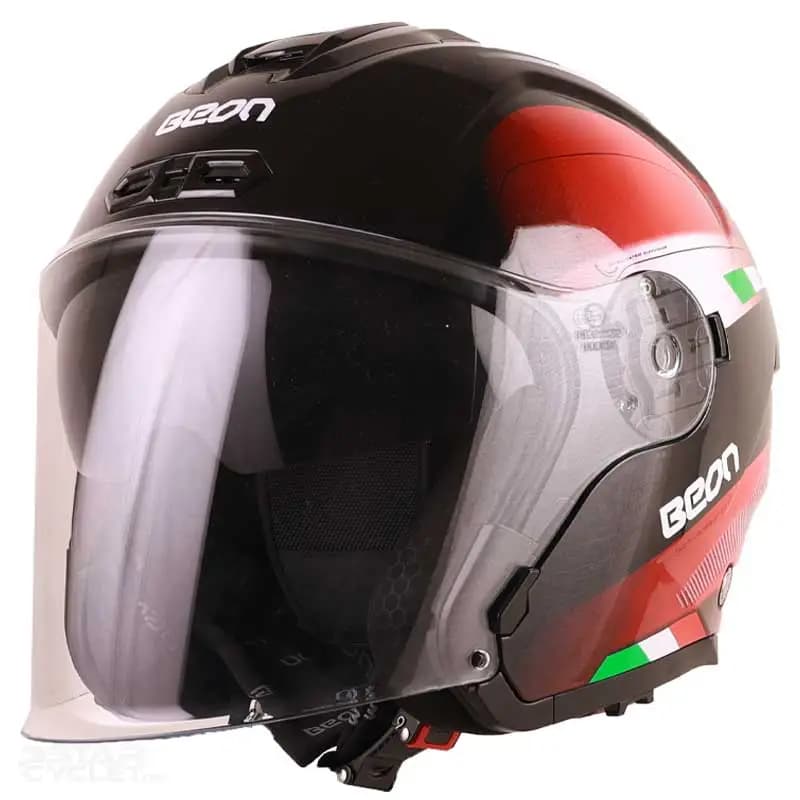 کلاه کاسکت بدون فک BEON مدل B-203 – BLACK RED
