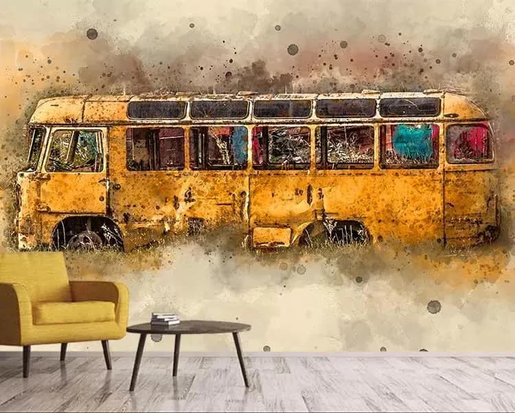 پوستر دیواری اتوبوس زرد — تصویر ۲