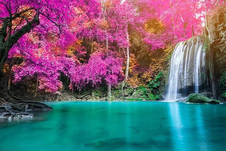 پوستر دیواری سه بعدی رودخانه و آبشار