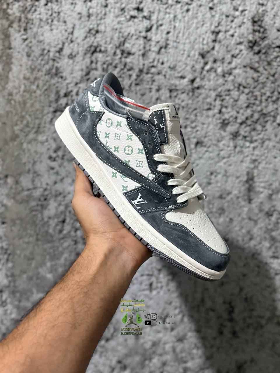 کتانی نایک تراویس لویز ویتون Nike travis سفید و طوسی — تصویر ۵