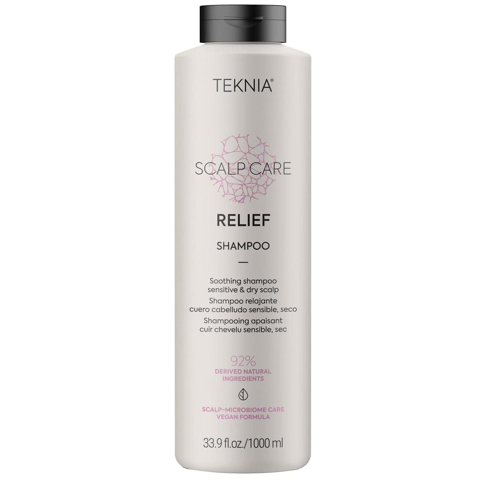 شامپو بدون سولفات التیام بخش پوست سر لاکمه سری Teknia مدل Relief حجم 1000 میل