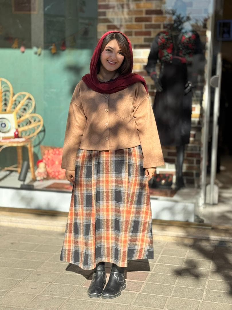 کت و سارافون عسل نسکافه ای آجری